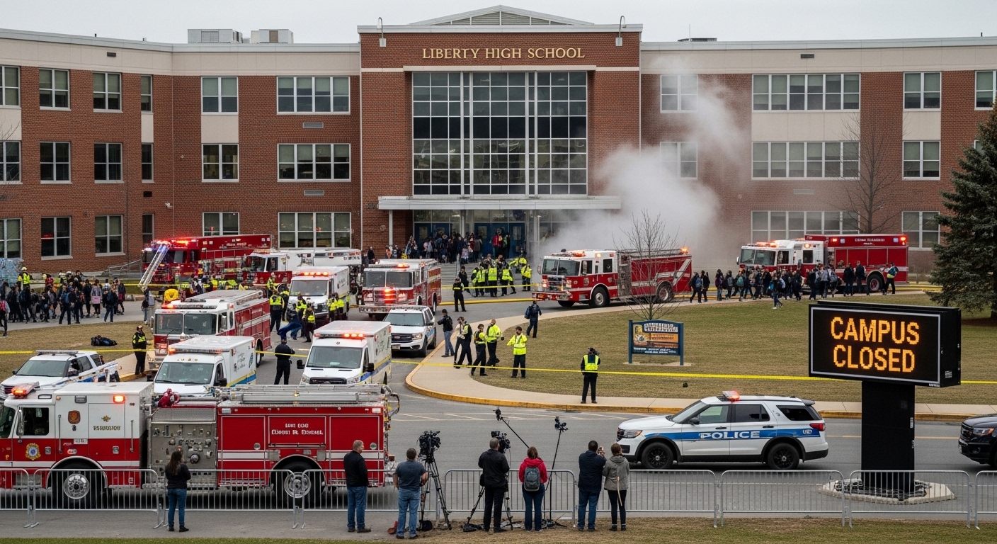 liberty high school gas evacuation