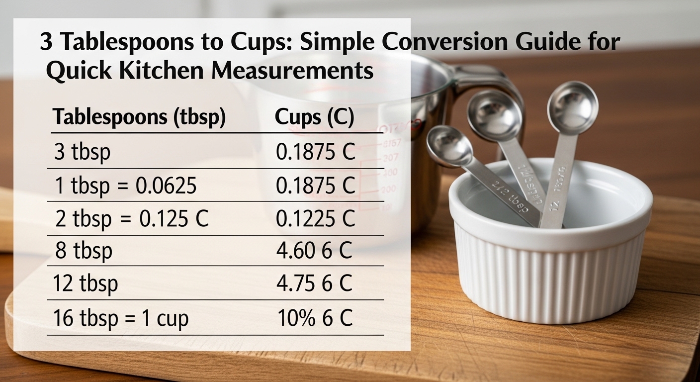 3 tablespoons to cups